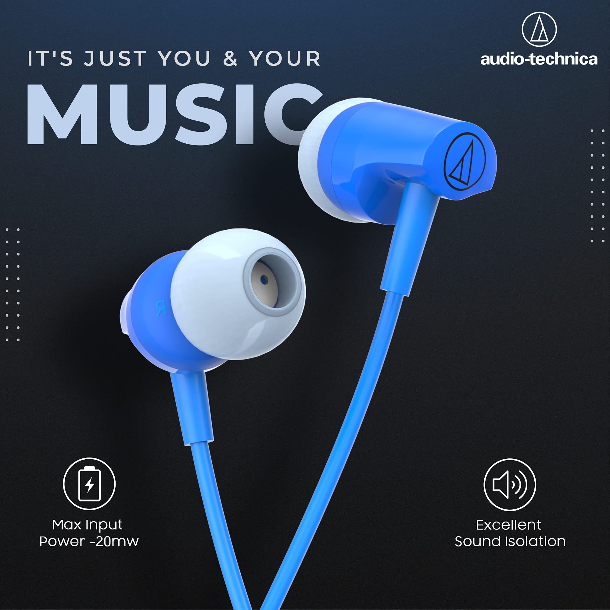 Amazon.com: Audio-Technica ATH-CLR100iSBL SonicFuel in-Ear